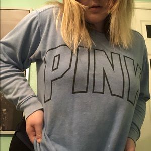 PINK VS blue sweatershirt